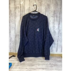Twenty Montreal Men's Floral Patch Crewneck Sweatshirt - Navy - Size XL